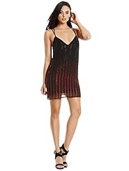 V-neck Polyester Jeweled Sleeveless  Dress