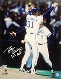 Bret Saberhagen Kansas City Royals - WS Celebration - Autographed 16x20 Photograph with WS MVP Inscription