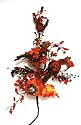 Dried Look Pumpkin Spray w/4 Pumpkins,Berries, Tendrils & Leaves, Handwrapped