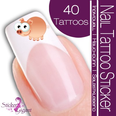 Nail Tattoo Sticker Comic / Cartoon - Schwein Preisvergleich