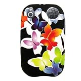 Hard Snap on Plastic RUBBERIZED With COLOR BUTTERFLY Design Sleeve Faceplate Cover Case for PALM PRE 2 (VERIZON) [WCM489]  for Sale