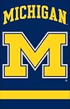 Michigan Wolverines M Applique Embroidered Banner Flag (44x28) NCAA College Athletics Fan Shop Sports Team Merchandise