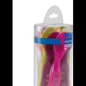 B�aba - 913186 - Lot de 6 cuill�res + 4 fourchettes "soft" sans BPA