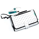 Diaper Changing Travel Kit - Bonus Pacifier Clip and Wipes Case - Little Loved Ones Best Detachable Organizer - Portable, Waterproof, Foam Padded Station