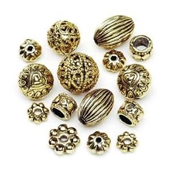 Darice B.V. Assorted Cast Spacers, Gold, 40 Pc Pkg