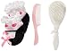 Stephan Baby Brush, Comb and Bootie Socks Gift Set, Pink Gingham