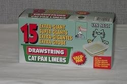 Van Ness DL715 PureNess Extra Giant Drawstring Cat Pan Liner, 15-Count