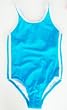 Girls 7-16 T-Back Swimsuit - Turq White Stripes