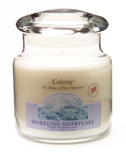 Colony Gift Corporation Ltd Wax Lyrical Homescents Klassische Kerze im Glasgef&auml;&szlig;, Sparkling Snowflake