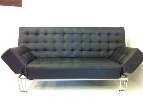 Deluxe Chocolate Brown Faux Leather Futon Sofabed RRP£499.99!