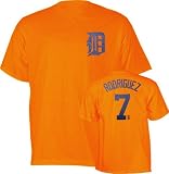 Ivan Rodriguez Detroit Tigers Youth Player Name and Number Orange T-Shirt