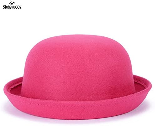 Stonewoods Women Woolen Roll-up Brim Fedora Bowler Hat
