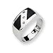 Diamond and Onyx Sterling Silver Men's Ring (Sizes 9-11)