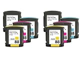 GTS Value Combo: Remanufactured Replacement Ink Cartridges for Hewlett Packard (HP) 88XL High Yield 8-Pack Set