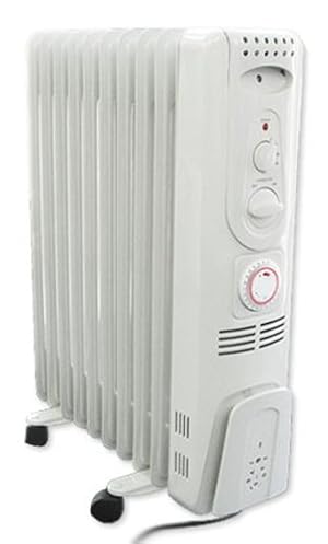 AucSale 1500W オイルヒーター 10枚フィン AH-1510 自動温度調節 安全スイッチ付 10畳まで対応