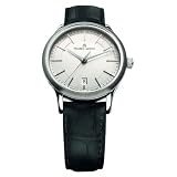 Maurice Lacroix Men's LC1117-SS001130 Les Classiques Quartz Silver Dial Black Leather Strap Watch