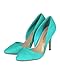 Breckelle's Women Suede Pointy Toe Dorsay Stiletto Heel Pump CC21 - Aqua