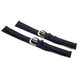 2 Black Leather Watch Bands Croco Gold Buckles 18mm New
