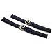 2 Black Leather Watch Bands Croco Gold Buckles 18mm New