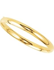 Hinged Bangle Bracelet - 6.5mm in 14k Yellow Gold