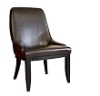 2 Brown Leather Dining Chairs By Wholesale Interiors