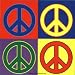 4 Colorful Peace Signs (Andy Warhol Style) - Sticker / Decal