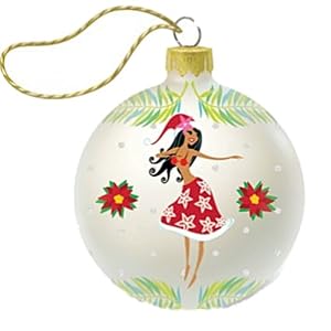 Hula Wahine Hand-Painted Glass Ornament