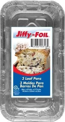 FOIL JIFFY LOAF PANS 3CT