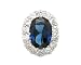 JanKuo Jewelry Silver Tone Oval Shape Cubic Zirconia Sapphire September Birthstone French Clip Earrings Ship in Gift Box.