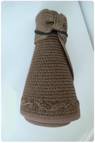 Seattle Skin Shield UPF 50+ Roll-up Wide Brim Sun Visor with Bow Ultra Braid (Brown)straw Hat