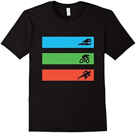 Men's TRI TRIATHLETE SWIM BIKE RUN T-Shirt  Small Black