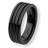 Chisel Black Ceramic Ring (7.0 mm) - Sizes 6-13