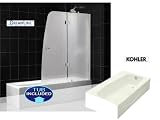 Kit: Frosted Glass Chrome Finish Tub Door Clear Glass and Kohler Bath Tub, right-hand drain