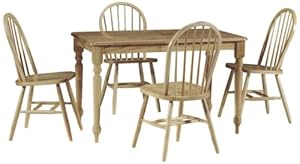 Natural Finish Wood Farmhouse Table And Chairs