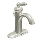 Moen 6600BN Brantford One-Handle Low Arc Bathroom Faucet, Brushed Nickel