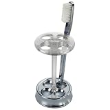 InterDesign Zia Stainless Steel Toothbrush Stand - Clear/Chrome