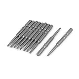 uxcell トルクスドライバービット　60mm長さ　T8タイプ　5mmラウンド･シャンク　10個入り