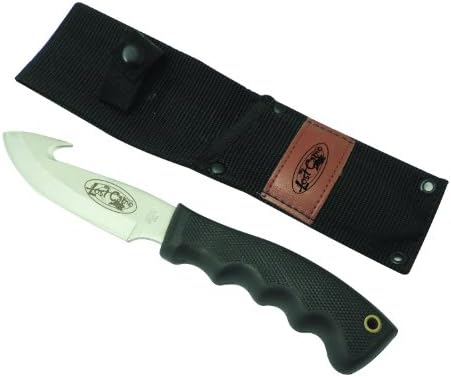 Lost Camo 91-MA7914 Hi-Tech Fixed Blade Hunting Knife with Gut Hook and Sheath, 3.75-Inch, Stainless, Black