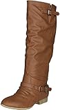 COCO 1 Womens Buckle Riding Knee High Boots,Coco-01v4.0 Tan 7.5