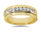 0.60 CTW Men's Diamond Ring in 18K Yellow Gold