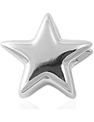 Sterling Silver Shiny Simple Lovely Star Pendant Gift Charm Pure 925 New 11mm with 1mm Ball Bead Chain