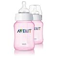Philips Avent SCF684/27 - Biber�n de polipropileno sin Bisfenol A (260 ml, 2 unidades), color rosa