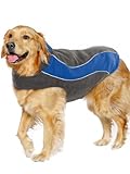 Kakadu Pet Explorer Double Fleece Dog Coat with Reflective Stripe, 26", Sea (Blue)