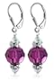 Made with Swarovski Elements� 10mm Multifaceted Round Amethyst Crystals .925 Sterling Silver Leverback 1.5" Dangle Earrings