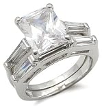 2 Carats Solitaire Radiant Cut CZ Wedding Set