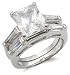 2 Carats Solitaire Radiant Cut CZ Wedding Set