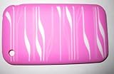 I-Phone 3G-3GS light weight Silicone Case Pink with White Stripes