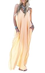 V-neck Summer Chiffon Full Length Spaghetti Strap Maxi Dress 