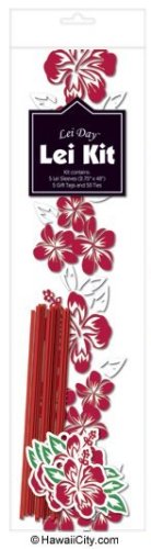 Hawaiian Candy Lei Making Kit - 5 Red Hibiscus Lei Kits