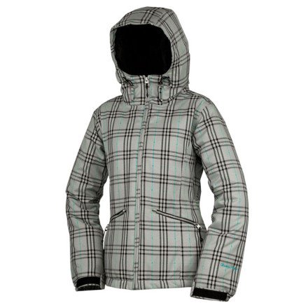 Betty Rides Women's Pdx Punk Nicole Parka Snowboard/Ski Jacket (Silver Plaid, X-Small) Betty Rides Women's Pdx Punk Nicole Parka Snowboard/Ski Jacket (Silver Plaid, X-Small)